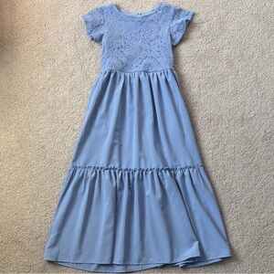 Girls Blue Lace Dress